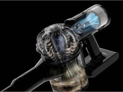 מראה את המערכת סינון של שואב אבק דיסון V8 - VACUUM CENTER